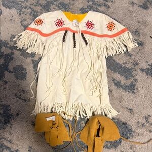 American Girl Cream Dress with Fringe and Beads (Kaya)